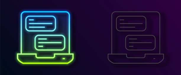 发光的霓虹灯线出租车移动应用程序图标孤立的黑色背景。移动应用出租车。向量图片下载