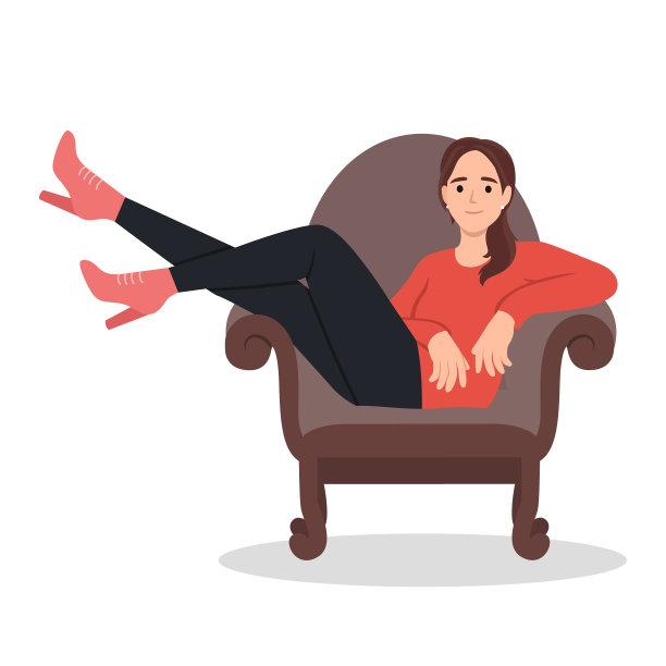 自信的年轻女子戴着皇冠坐在椅子上图片下载