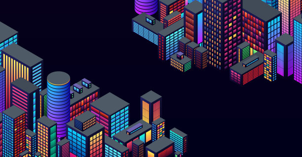 背景与城市视图与等距图片下载