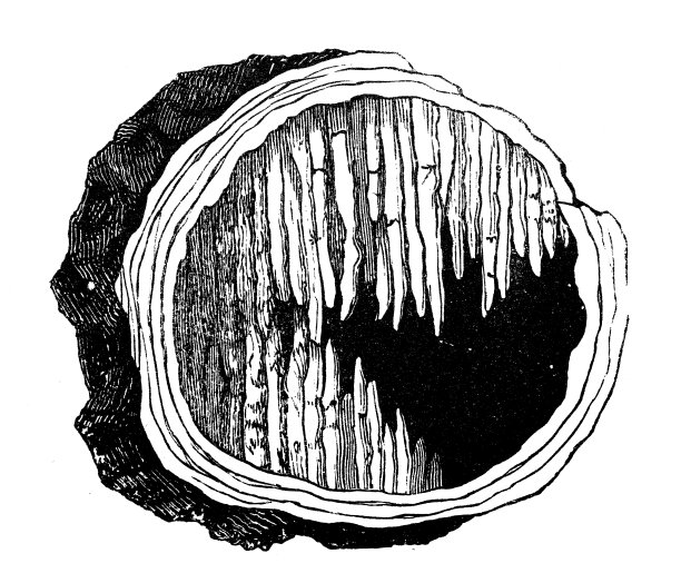 古董插图，地质学:Amygdale洞穴填充图片下载