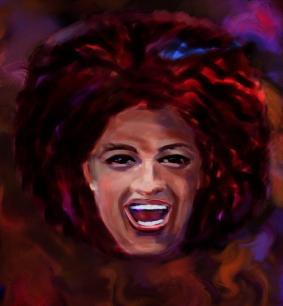 这是一幅印象派风格的深肤色女子的如画肖像图片下载