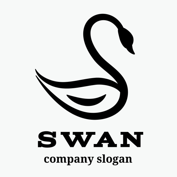 天鹅标志模板图片下载