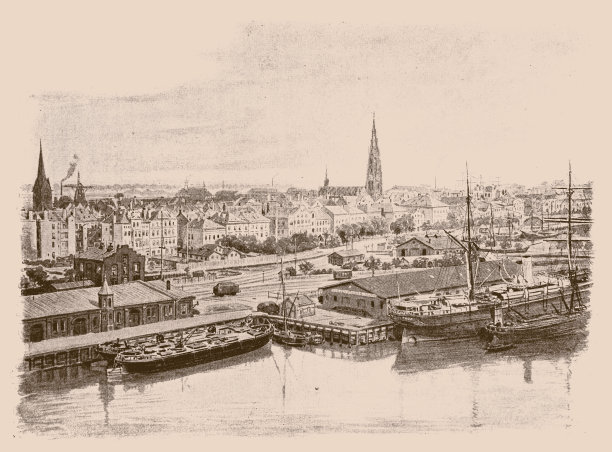 德国不莱梅哈芬的历史观图片下载