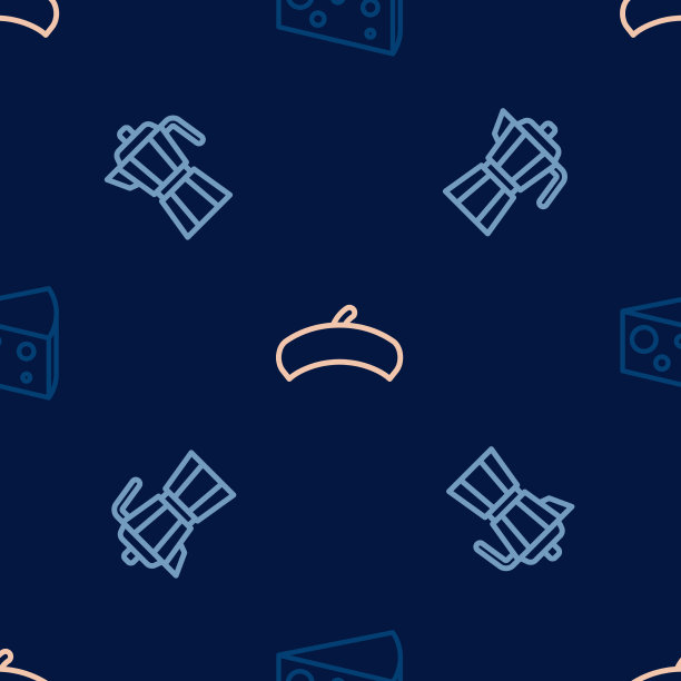 设置线奶酪咖啡机moca壶和法国图片下载