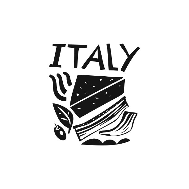 手绘意大利标签旅行的意大利食品图片下载