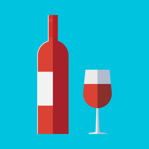 酒瓶和酒杯设计图片下载