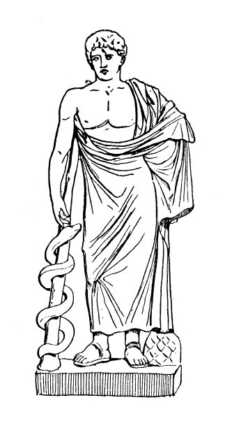 古董插图:阿斯克勒庇俄斯图片下载
