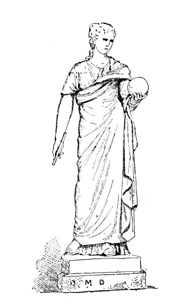 古色古香的插画:天文学的缪斯女神图片下载