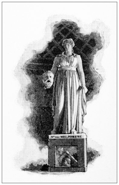 法国古董旅行照片:梅尔波墨涅缪斯雕像图片下载