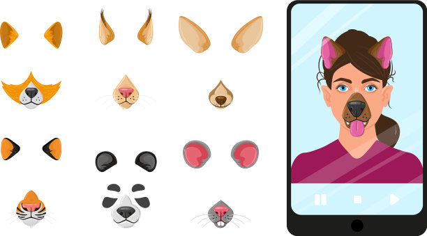 卡通动物面具自拍视频聊天图片下载