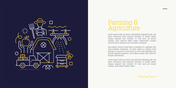 插图农业与农业概念的向量集。线条艺术风格的网页，横幅，海报，印刷等背景设计。矢量插图。图片下载