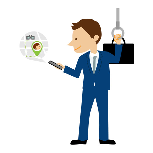 GPS爸爸正在查看孩子的位置信息图片下载