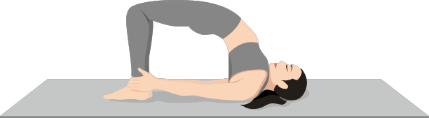 桥型姿势变化脚踝setubandha图片下载