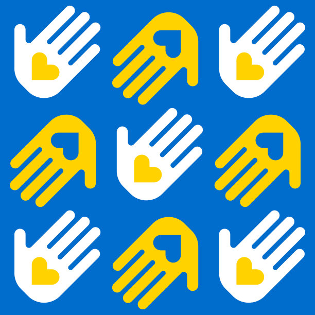 双手张开，给予向量重复模式图片下载