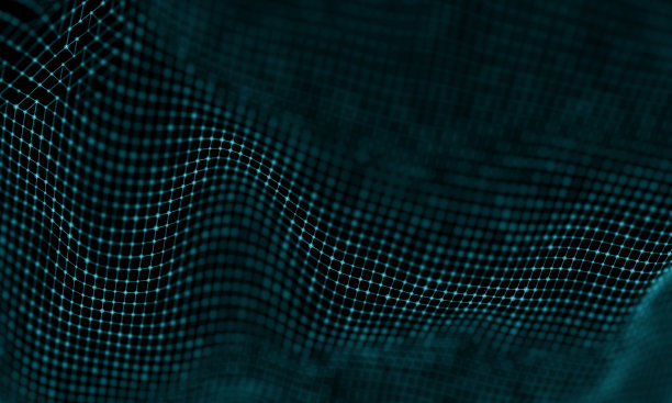 数字数据技术浪潮。粒子声波的概念。大数据与数据科学浪潮背景图片下载