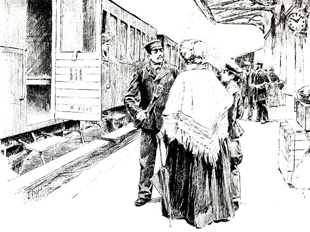 老妇人在火车站图片下载