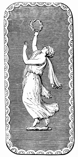 1851年，伦敦水晶宫展览，装饰上有手持月桂花环的女子图片下载