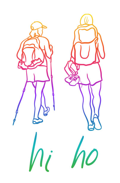 快乐的徒步旅行有趣的文字彩虹图片下载