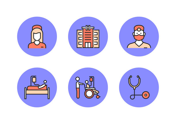 医疗保健和医疗平线图标，轮廓矢量符号说明。图片下载