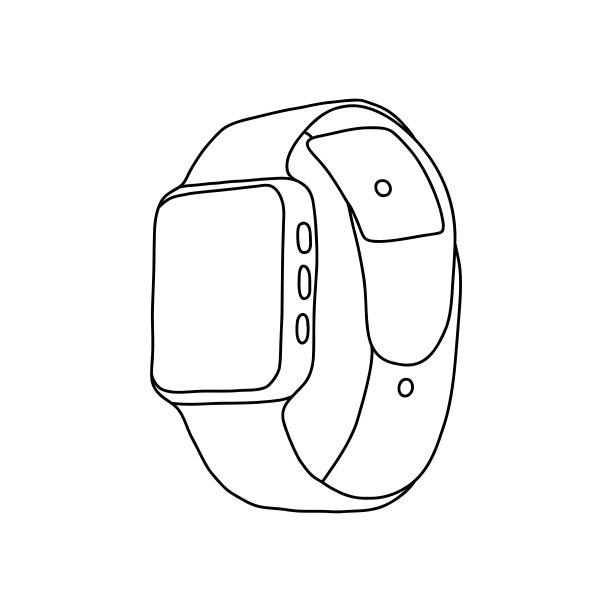 智能手表涂鸦图标。手绘符号矢量图片下载