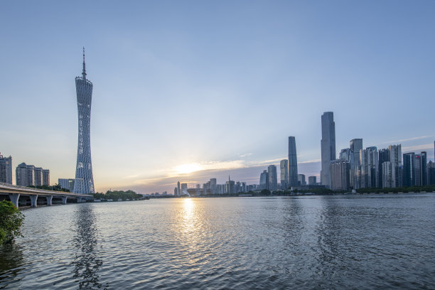 中国广州城市天际线的建筑景观图片下载