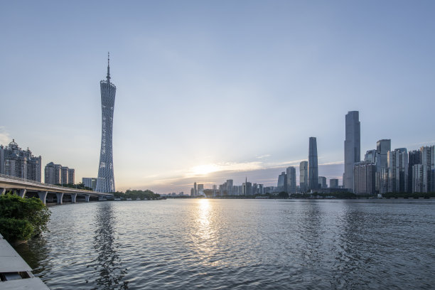 中国广州城市天际线的建筑景观图片下载