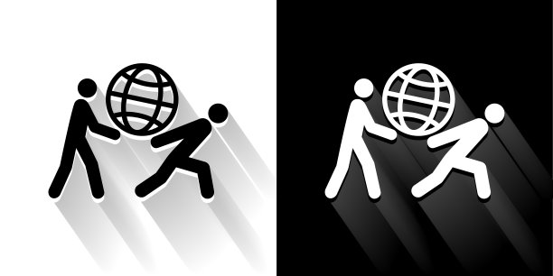 带有长影的黑白图标图片下载