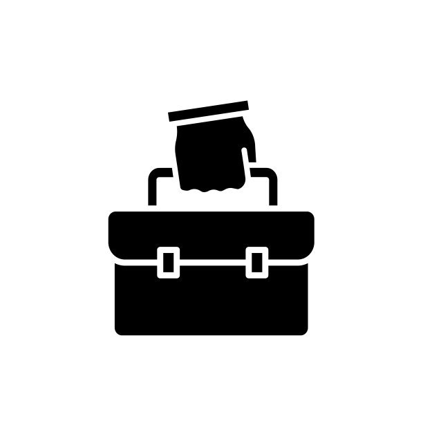 手里拿着公文包的商人。平面图标设计图片下载