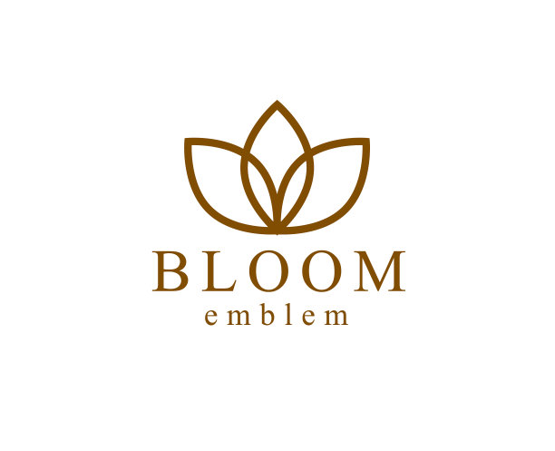 几何线形风格的花卉标志或徽章图片下载