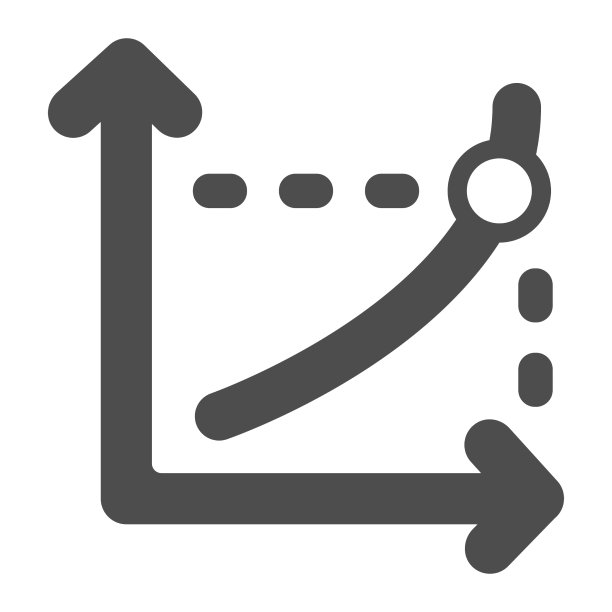 带点和虚线的线形增长图图片下载