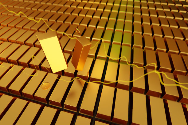 3D插画，黄金市场股票财富商业金融图片下载