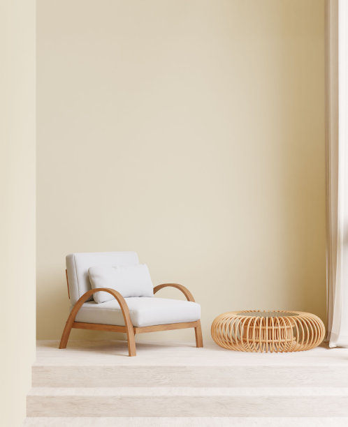 一个舒适，现代，简约的客厅设计的3D插图图片下载