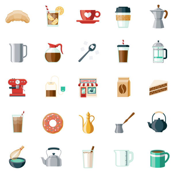 咖啡店图标集图片下载
