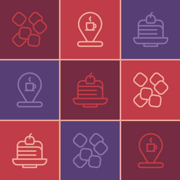 设定线方糖块蛋糕和位置图片下载