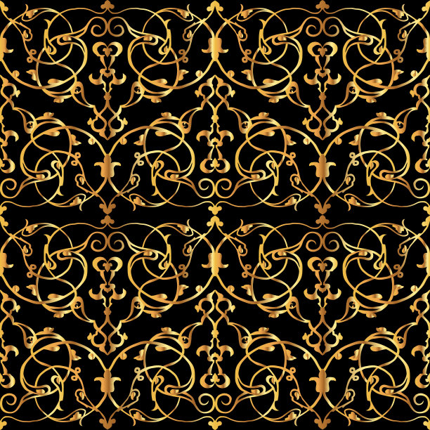 金色花卉伊斯兰图案，抽象背景。设计元素的斋月贺卡，奥斯曼伊斯兰模式。安达卢西亚、阿拉伯文化。伊兹尼克手绘郁金香花图案。图片下载