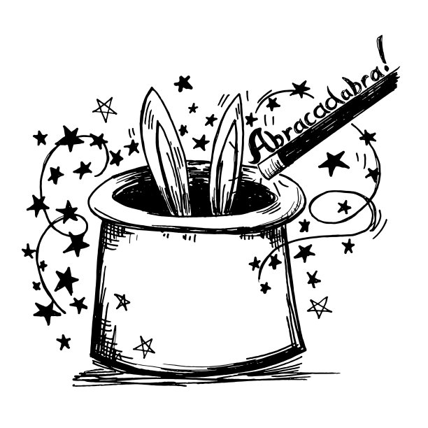 可爱的涂鸦风格魔术表演帽子图片下载