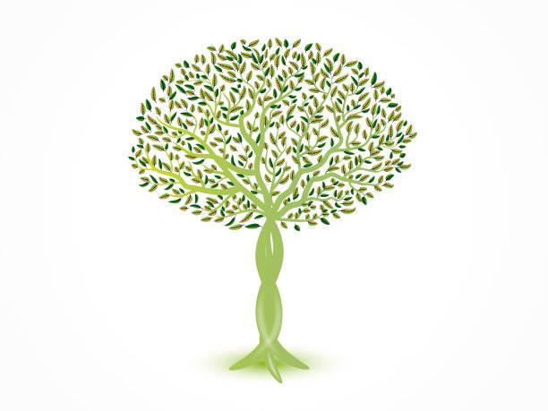 标志树的叶子生态符号向量图标图片下载