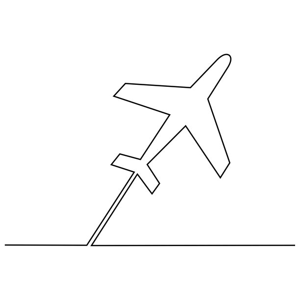 连续单线绘制孤立矢量物体纸飞机正在飞行。图片下载