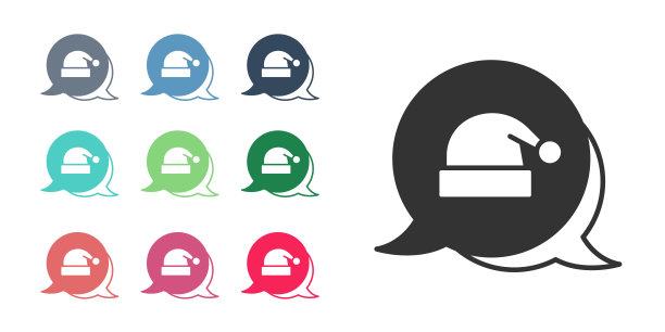 黑色圣诞节圣诞老人帽图标图片下载