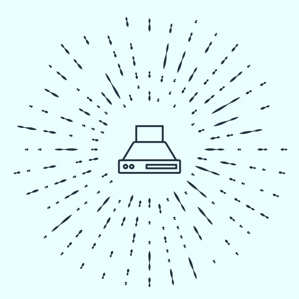 黑线厨房提取风扇图标隔离在灰色背景。炊具罩。厨房排气。家用电器。抽象圆形随机点。向量图片下载