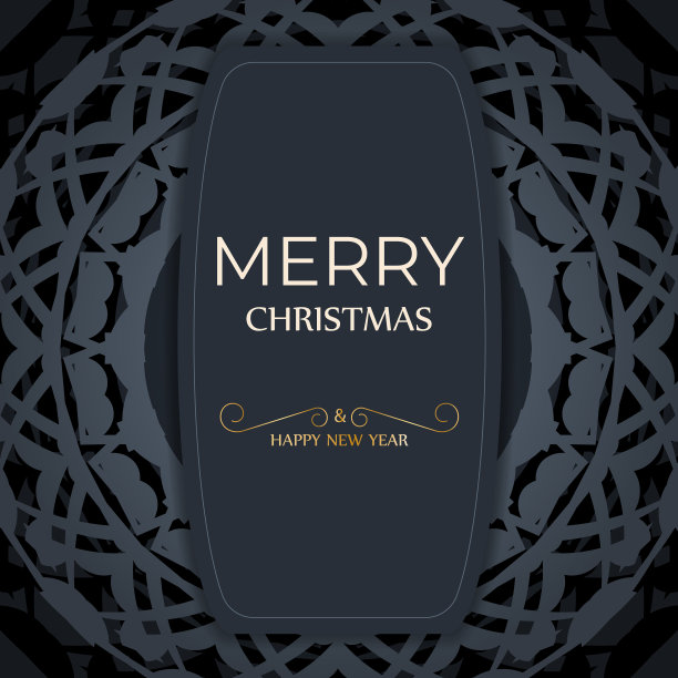 节日宣传册，圣诞快乐，深蓝色图片下载