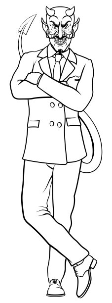 西装革履的恶魔邪恶商人图片下载