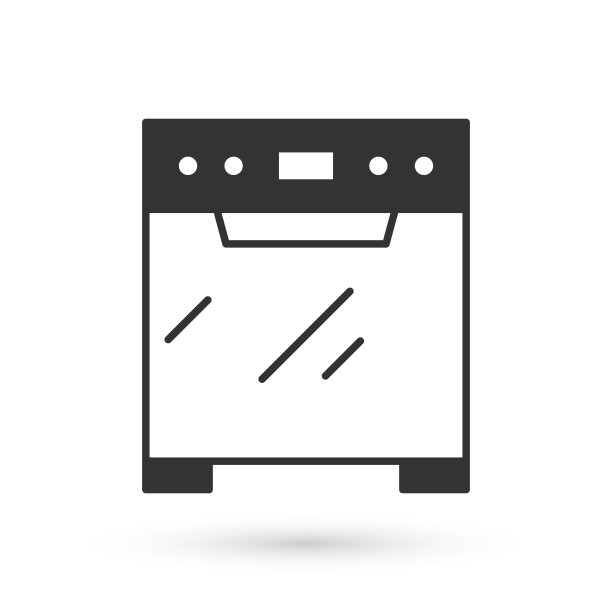 灰色烤箱图标孤立在白色背景。煤气灶标志。向量图片下载