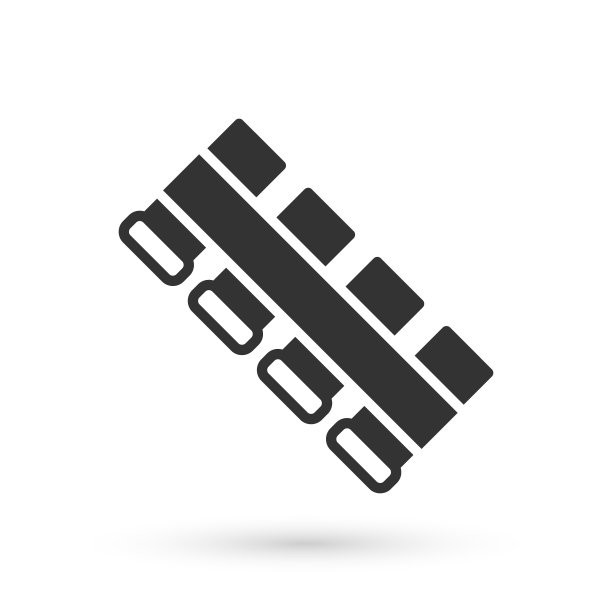 灰色狩猎弹药带与弹药图标隔离在白色背景。子弹带的迹象。猎人装备，武器。向量图片下载