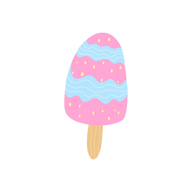 冰淇淋平面元素孤立在白色上。矢量插图的设计。图片下载