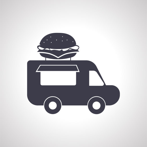 餐车标志图标。美食车厨房街的标志图片下载