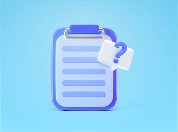 3d剪贴板，文档，文件与问号，聊天或思考气泡，隔离的背景。图标概念的问卷，调查，考试，研究。三维矢量图图片下载