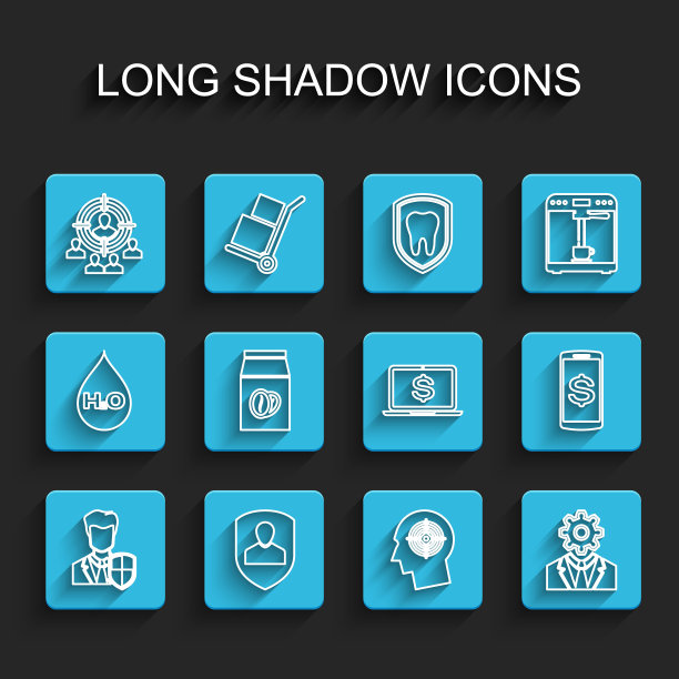 用户保护，营销目标策略，猎头概念，内置齿轮，咖啡豆袋，智能手机美元和笔记本电脑图标。向量图片下载