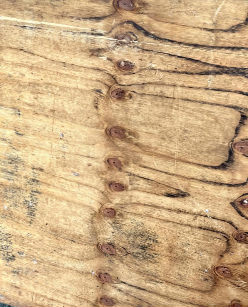 一张有一堆洞的木桌的照片，一张有洞的木头的特写。图片下载