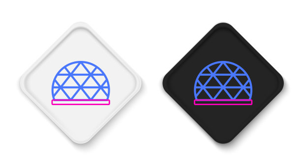 线操场攀登设备图标孤立的白色背景。孩子们爬游乐场。色彩缤纷的轮廓概念。向量图片下载